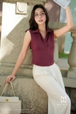 Áo cotton cổ Đức không tay dáng cơ bản