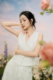 Áo gile ren hoa dáng ôm nhẹ