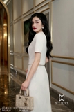 Đầm hai dây cổ vuông ôm dáng