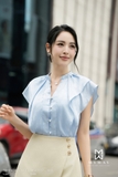 Áo Sơ Mi Suông Cổ Tàu Dài Ngang Hông