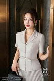 Chân váy xòe công sở Gabadine dập ly