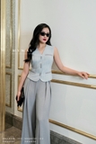 Quần ống suông xếp ly