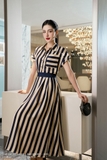 Chân váy xòe Chiffon họa tiết kẻ sọc
