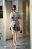 Quần short cạp cao xếp ly