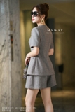 Quần short cạp cao xếp ly