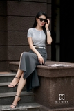 Áo cotton ôm vừa dáng cổ tròn
