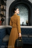 Áo vest croptop dài tay họa tiết chấm bi