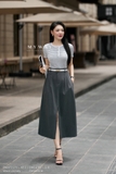 Áo cotton ôm vừa dáng cổ tròn