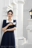 Áo kiểu Cotton Calico viền trắng