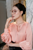Áo sơ mi lụa thanh thoát cổ cách điệu