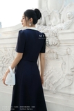 Chân váy xòe rủ Cotton Calico cạp cao
