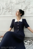 Áo kiểu Cotton Calico viền trắng