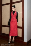 Áo gile Dạ Tweed cổ hai ve