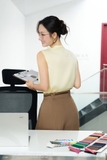 Quần suông vừa dài qua mắt cá chân có khóa trước