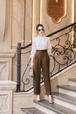 (2 màu) Quần baggy Gabadine công sở xếp ly