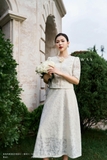 Chân váy xòe họa tiết Ren hoa