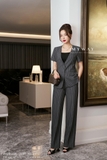 Áo vest kiểu ngắn tay cổ tim