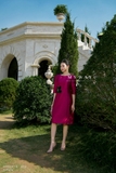 (3 màu) Đầm tiệc suông Taffeta tay lỡ