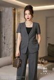 Áo vest kiểu ngắn tay cổ tim