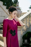 (3 màu) Đầm tiệc suông Taffeta tay lỡ