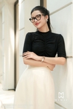 Áo cotton ôm dáng cổ tàu