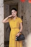 Áo sơ mi crop cổ Đức lining cupro