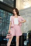 Quần short cạp cao xếp ly túi