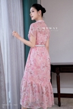 (3 màu) Đầm suông tay chờm dáng cổ Đức