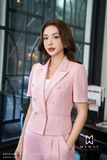 Quần short cạp cao xếp ly túi