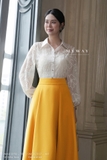 Áo sơ mi suông cổ Đức tay dài