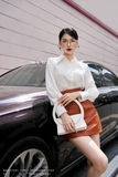 (4 màu) Chân váy A dáng ngắn Simili Leather