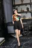Quần short cạp cao hai khuy