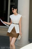 (4 màu) Chân váy A dáng ngắn Simili Leather