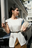 (4 màu) Chân váy A dáng ngắn Simili Leather