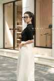 Áo cotton ôm dáng cổ tàu