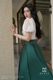 Áo sơ mi tay bồng đính cánh bướm