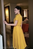 Áo sơ mi crop cổ Đức lining cupro