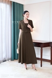 (3 màu) Chân váy xoè rủ midi có túi
