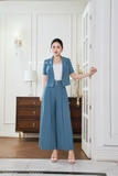 (3 màu) Quần suông xếp ly phối đai