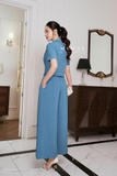 (3 màu) Quần suông xếp ly phối đai
