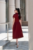 Đầm sơ mi cổ Đức xòe xếp ly