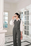 Quần công sở ống đứng họa tiết kẻ
