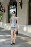 Áo gile cổ tim không tay