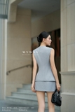 Áo gile cổ tim không tay