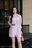 Quần short dáng A họa tiết kẻ