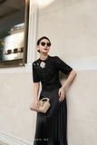 Chân váy xòe Lụa dập ly basic