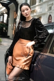 Áo kiểu suông vừa dáng cổ tròn