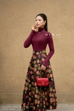 (6 màu) Chân váy xòe họa tiết polka dots sang trọng