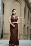 Áo gile cổ tim dáng ôm