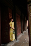 Áo dài Gấm Thiên Hương tay bồng